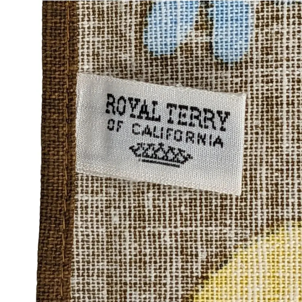 SALE! Vintage 1970's Mod Mushrooms ROYAL TERRY Cotton Kitchen Tea Towel ~ Brazil